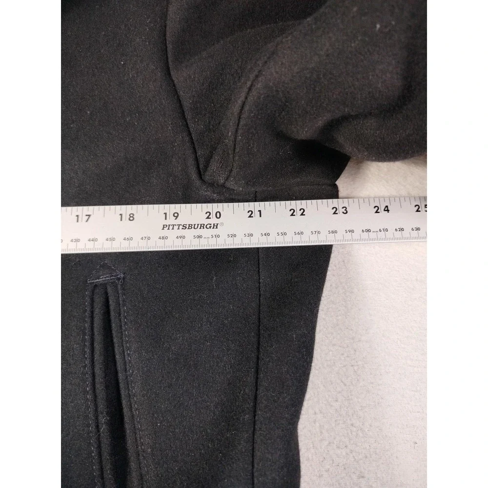 Banana Republic Coat Mens Large Gray Wool Blend Pea Coat Lined Double Breasted